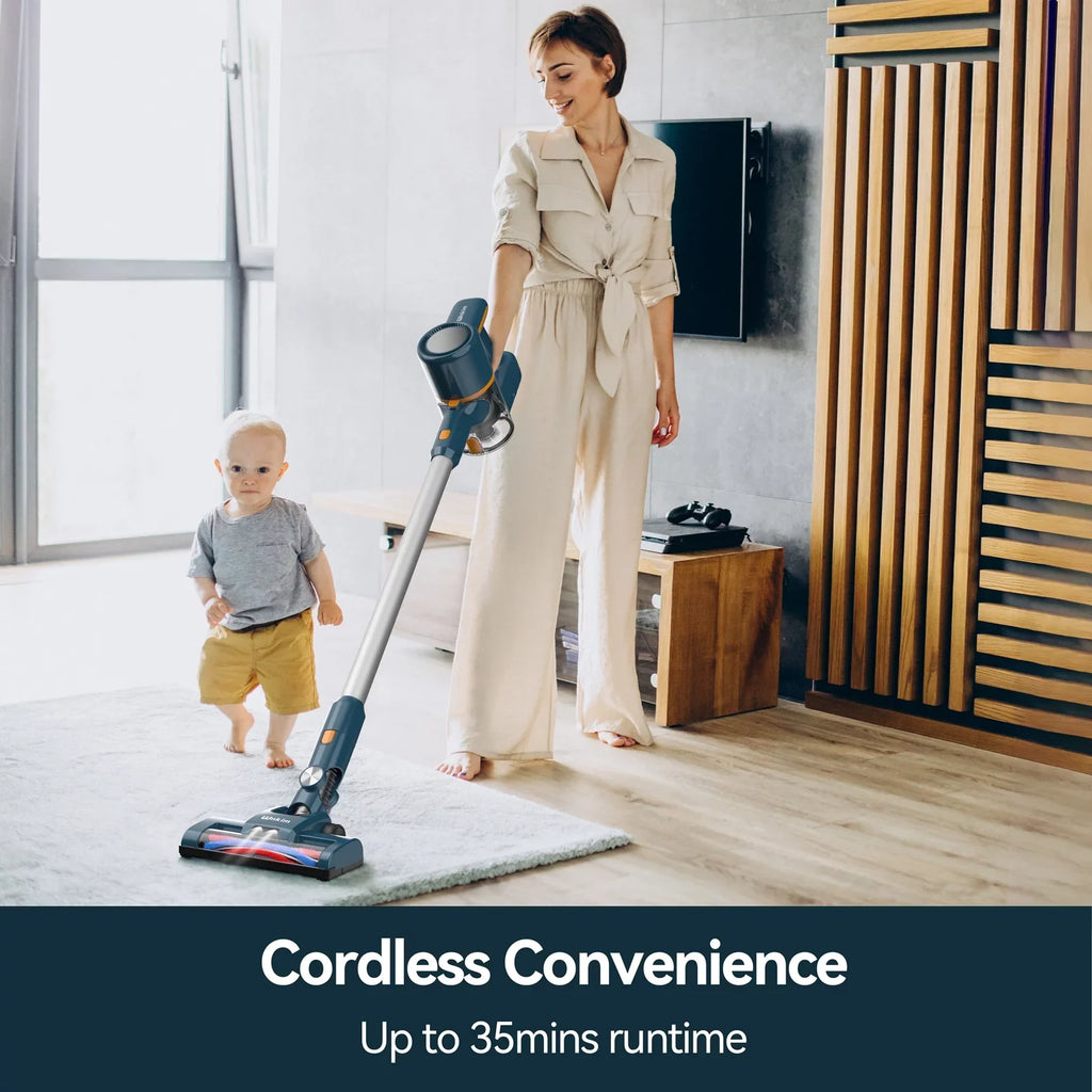 Stylish Wnkim Cordless Vacuum Cleaner, 6-in-1 Stick Vacuum with 2200 mAh Battery, Powerful Lightweight Vacuum Cleaner up to 35 Mins Runtime, for Home Hard Floor Carpet Pet Hair, M5
