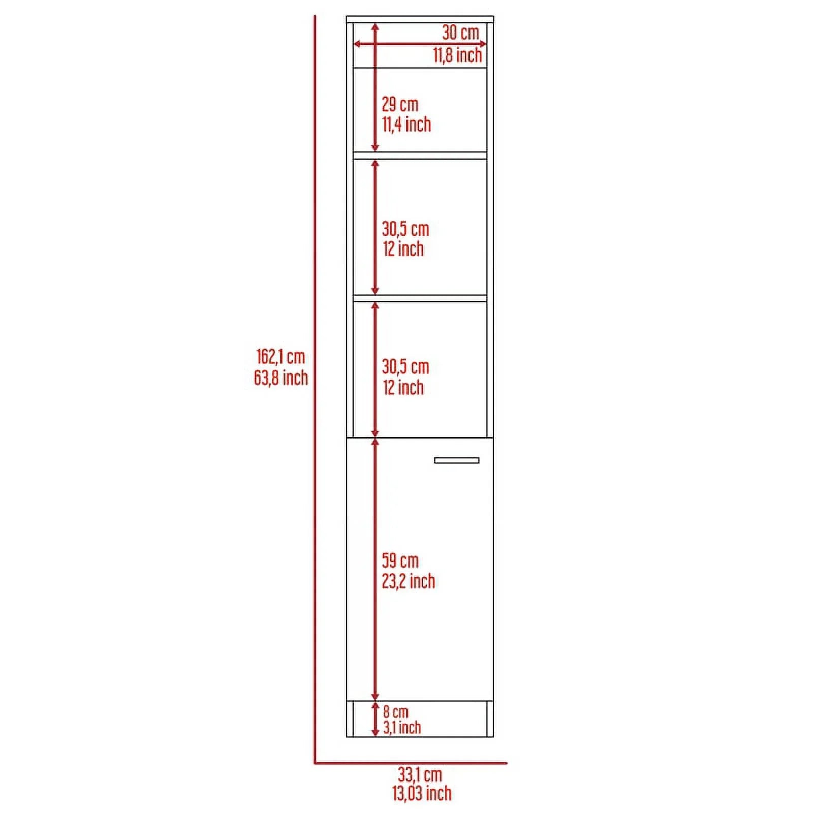 Home Square 2-Piece Set with Medicine Cabinet & 63" One Door Linen Cabinet - Exclusive Design