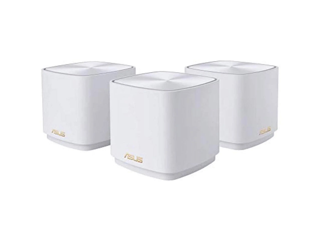 Stylish ZenWiFi AX1800 Dual-Band Mesh WiFi 6 System (XD4) - 3 Pack White, coverage up to 4,800 sq.ft & 25+ devices, 1800Mbps, AiMesh, Lifetime Free Internet Security, Parental Control, Easy Setup