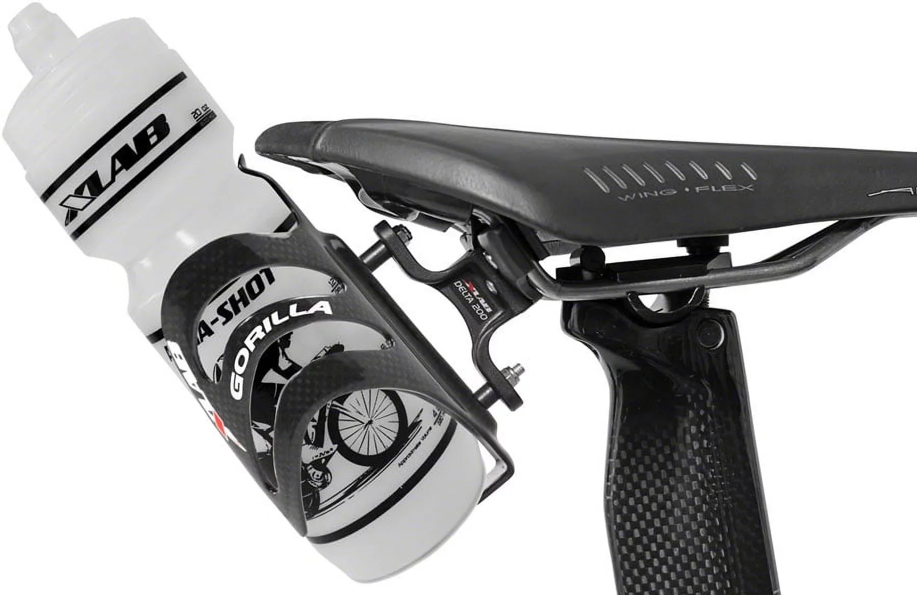 Stylish XLAB Delta 200 Rear Water Bottle Cage Black Saddle Mount Aero Bicycle Parts