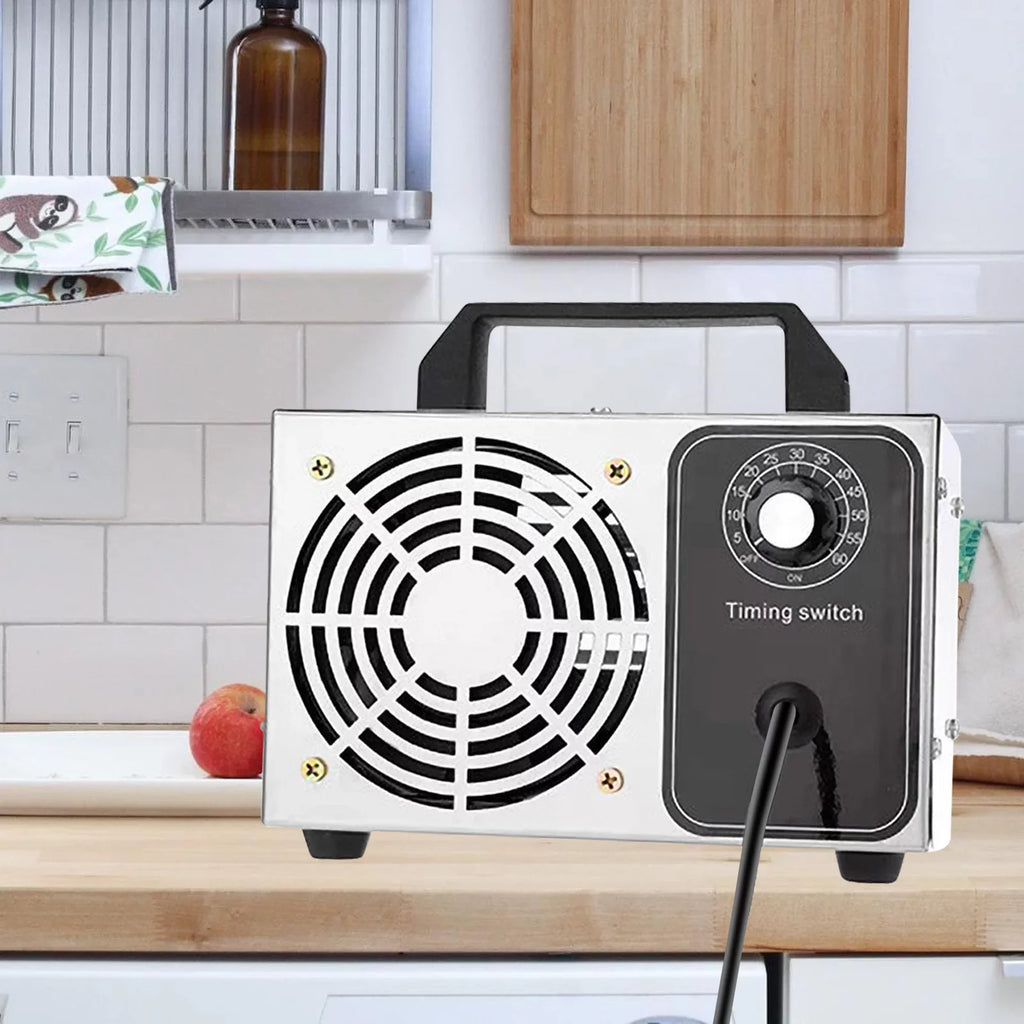 Stylish 28g/h Ozone Generator Machine - O3 Air Deodorizer for Home, Kitchen, Office, and Car Use