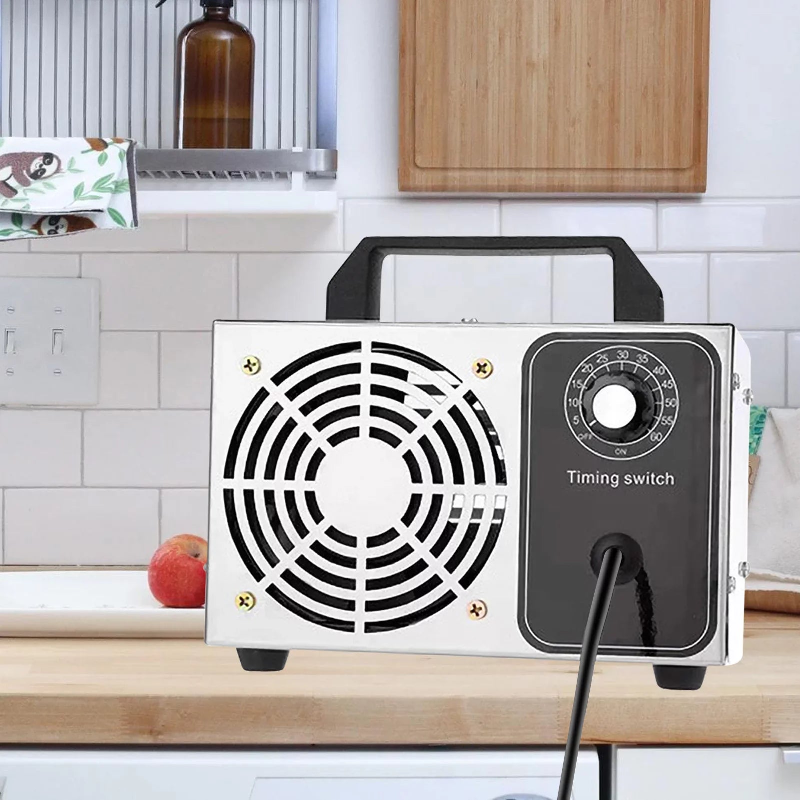 Stylish 28g/h Ozone Generator Machine - O3 Air Deodorizer for Home, Kitchen, Office, and Car Use