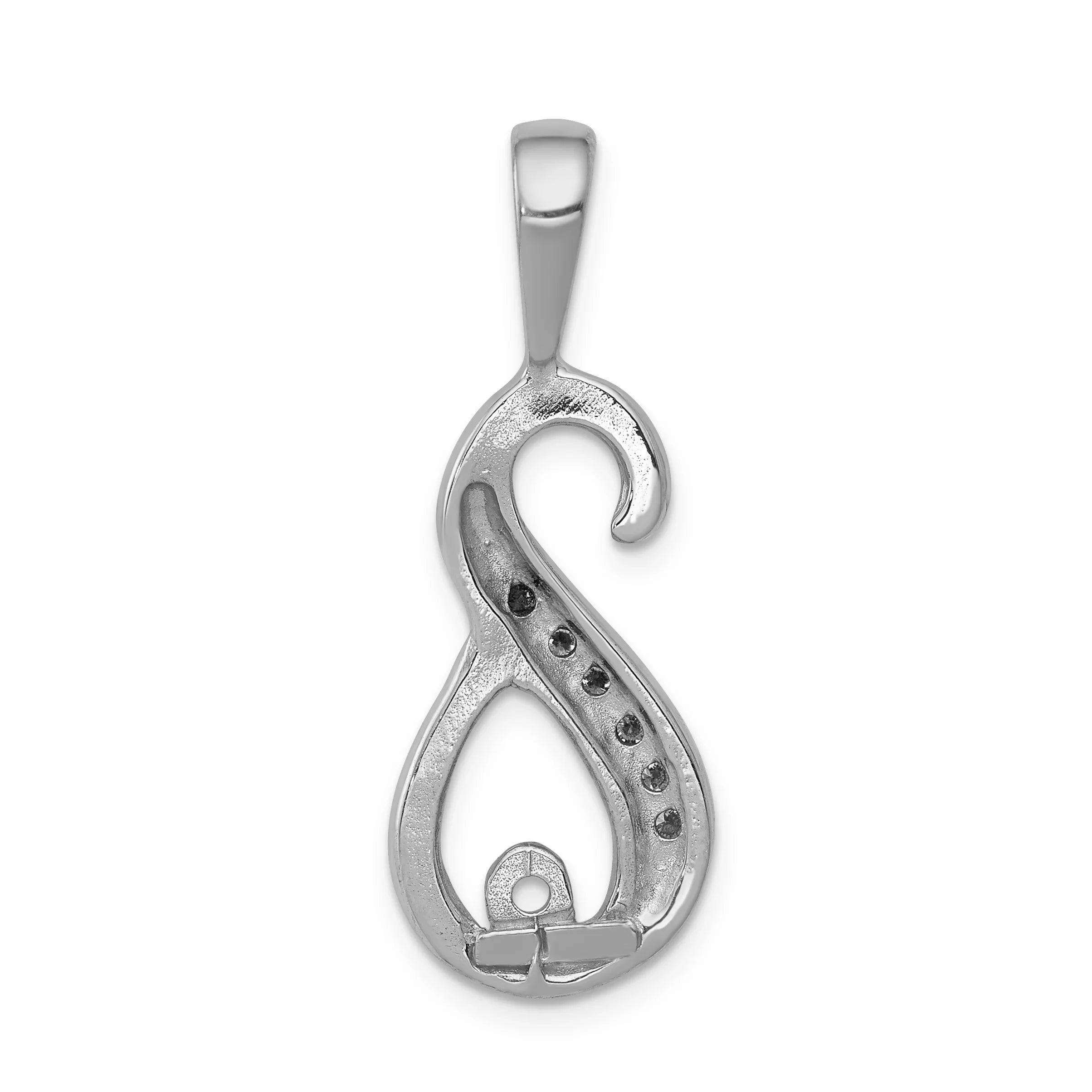 14k White Gold 6-1.9mm AAA Diamond Semi-mount Peg Slide QXSW136AAA