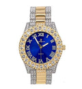 Mens Silver Big Rocks with Roman Numerals Fully Iced Out Colorful Dial Watch - ST10327 RN Single (ST10328TT Blood Red) - Exclusive Design