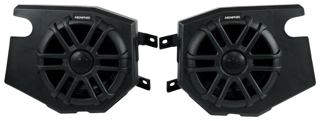 (2) Memphis Audio RZR65FE Pods+LED Tower Speakers+Amp For 2014+ Polaris RZR - Exclusive Design