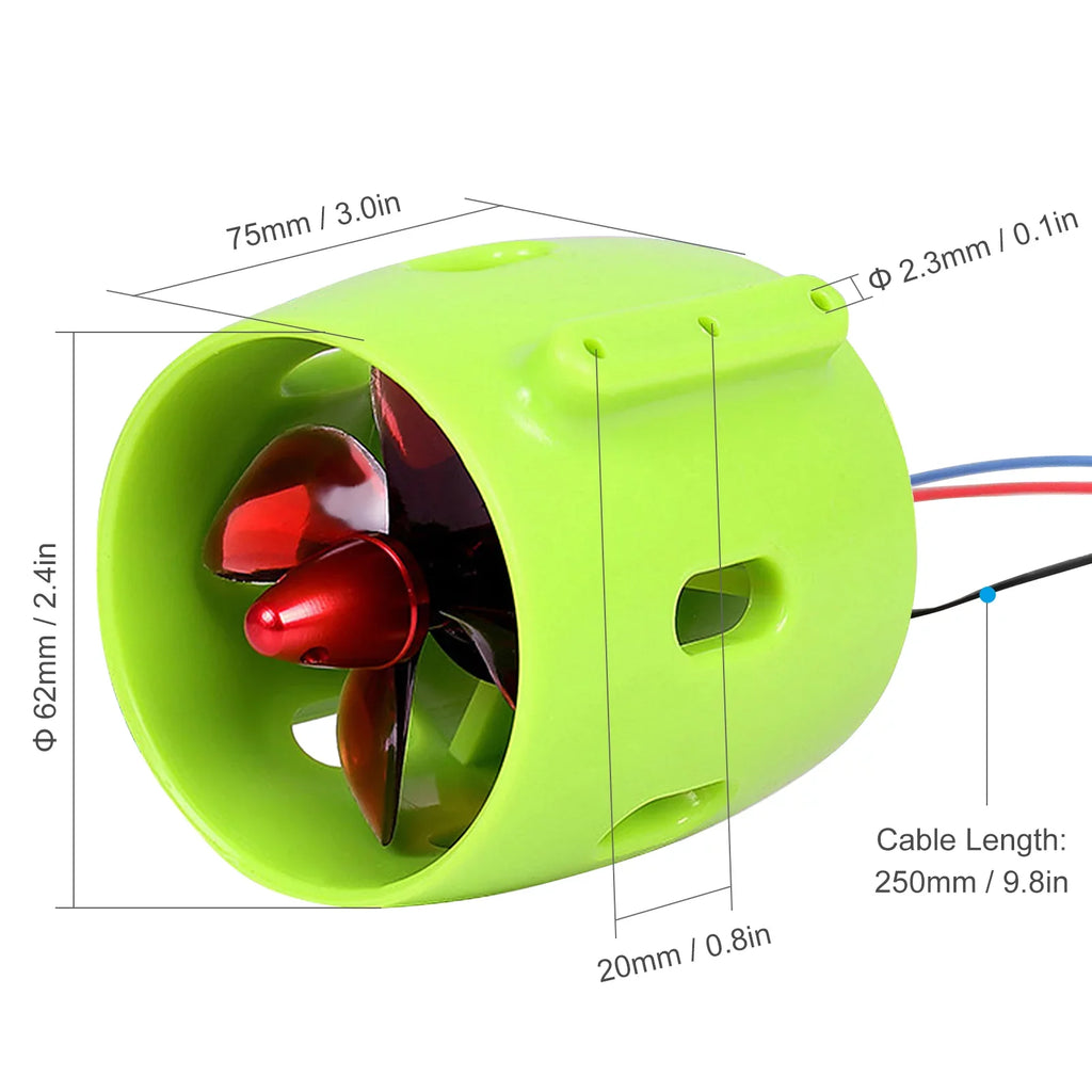 High Performance 1000KV Underwater Brushless Motor with 4Blade Propellers for Bait Boat Nest Ship