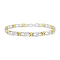 Stylish 10k Yellow Gold Plated Sterling Silver 1/4 cttw Diamond Infinity and X Link Bracelet (I-J, I2-I3) - Size 7.25