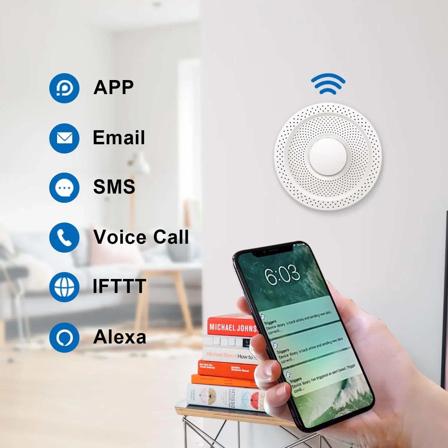 UbiBot AQS1 9-in-1 Air Quality Monitor - PM1/2.5/10, TVOC, CO2/CO2e, Temperature & Humidity, Multiple Alerts, WiFi/RS485/LAN Connectivity