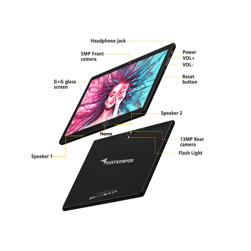Android 11,Tablet with Keyboard,10 inch 2 in 1 Tablets,64GB ROM(up to 128GB Expand ),6000mAh Battery,Latest 1.6GHz Octa- 4G Cellular Tablet PC,Dual Camera,Wi-Fi,Bluetooth,GPS,Black