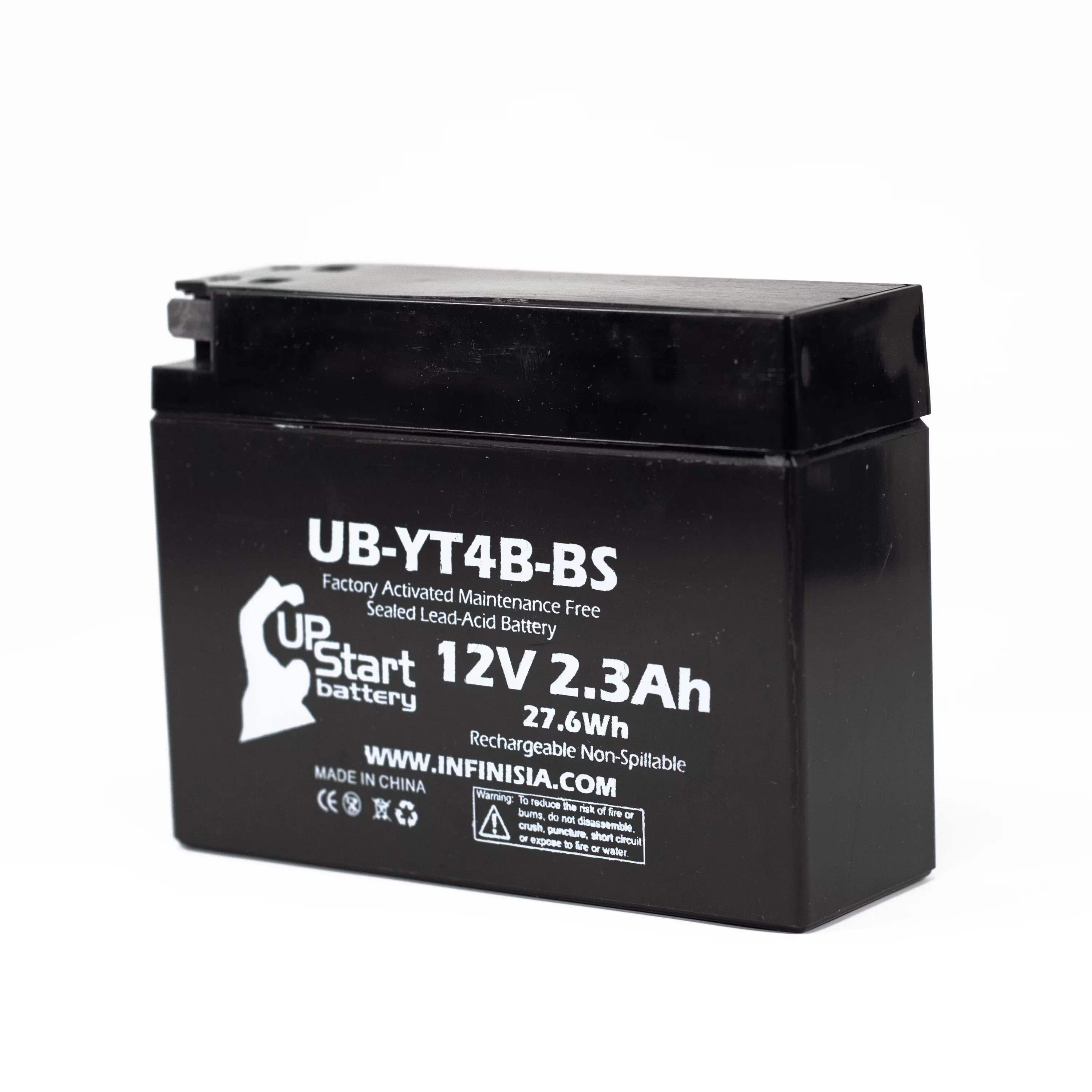 2-Pack UpStart Battery Replacement 2012 Yamaha SR400 (FI) 400CC Factory Activated, Maintenance Free, Motorcycle Battery - 12V, 2.3Ah, UB-YT4B-BS - Exclusive Design