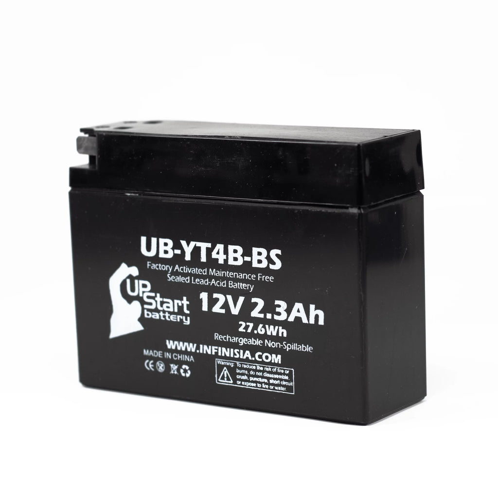 Stylish 3-Pack UpStart Battery Replacement for 2002 Yamaha SR400 400CC Factory Activated, Maintenance Free, Motorcycle Battery - 12V, 2.3Ah, UB-YT4B-BS