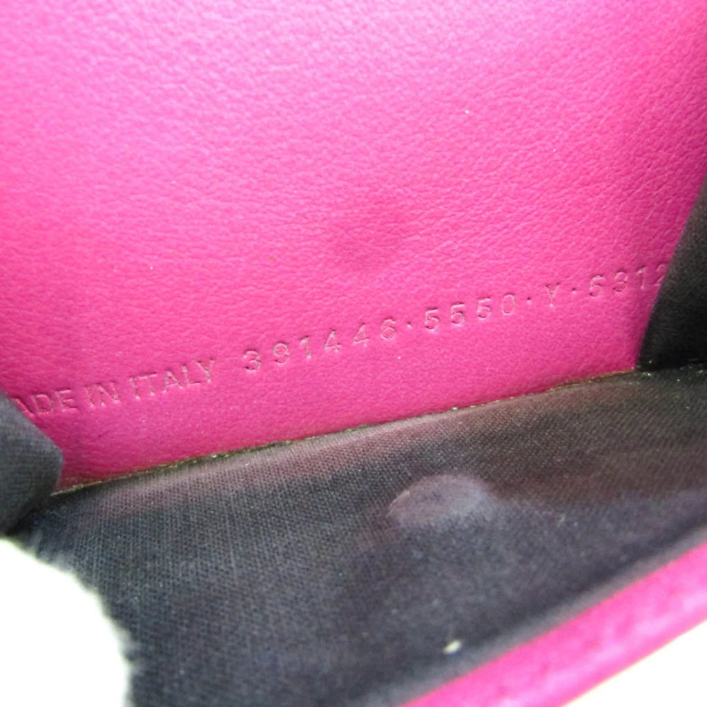 Stylish Pre-Owned Balenciaga Papier Mini Wallet 391446 Women's Leather Wallet (tri-fold) Pink (Good)