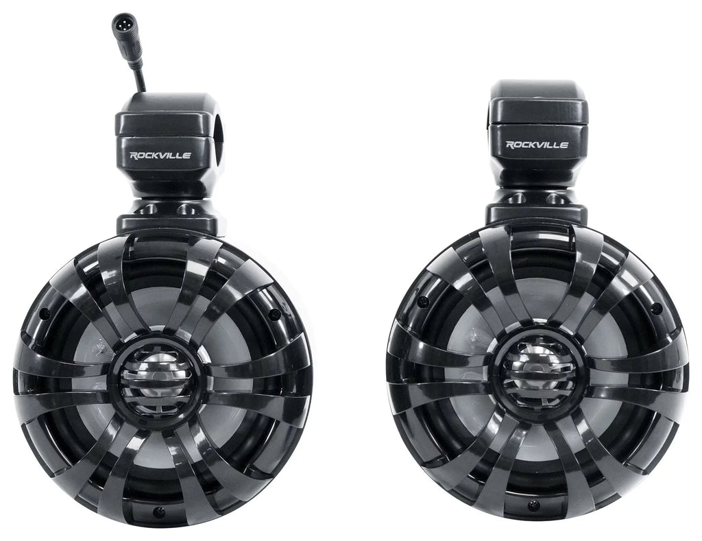 (2) Memphis Audio RZR65FE Pods+LED Tower Speakers+Amp For 2014+ Polaris RZR - Exclusive Design