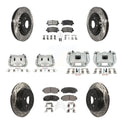 Transit Auto Front Rear Disc Brake Coated Caliper Drilled Slotted Rotors And Ceramic Pads Kit (10Pc) For 2015-2017 Honda Odyssey KCD-100667T - Exclusive Design