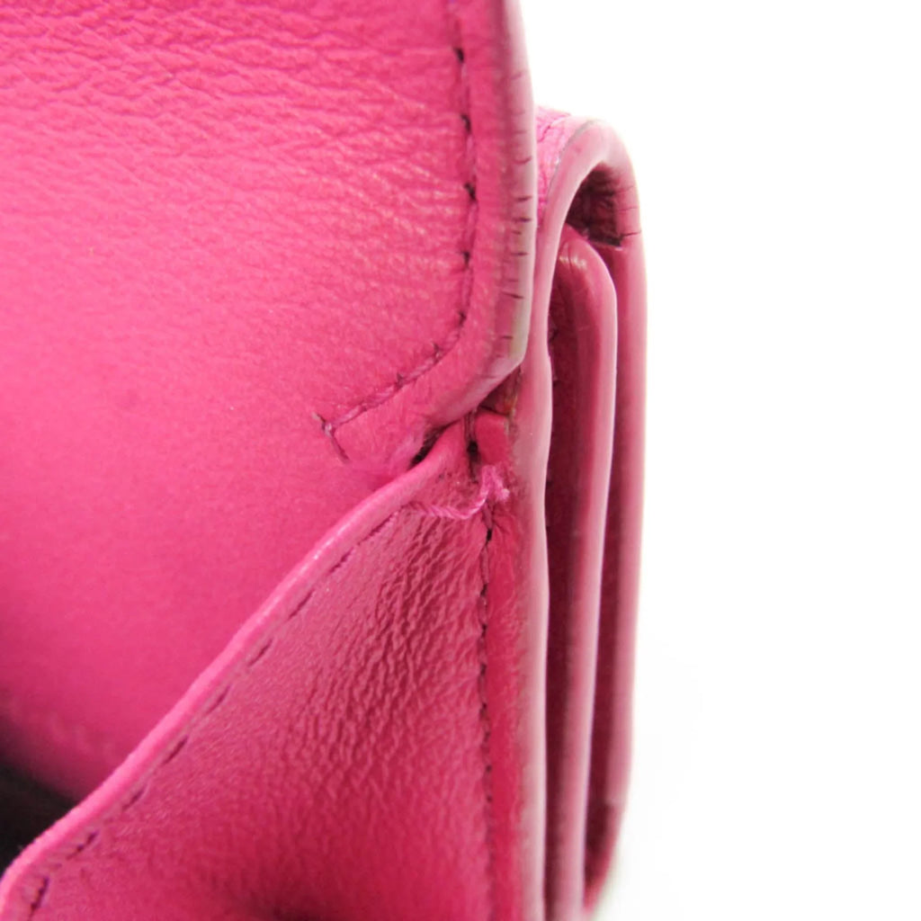 Stylish Pre-Owned Balenciaga Papier Mini Wallet 391446 Women's Leather Wallet (tri-fold) Pink (Good)
