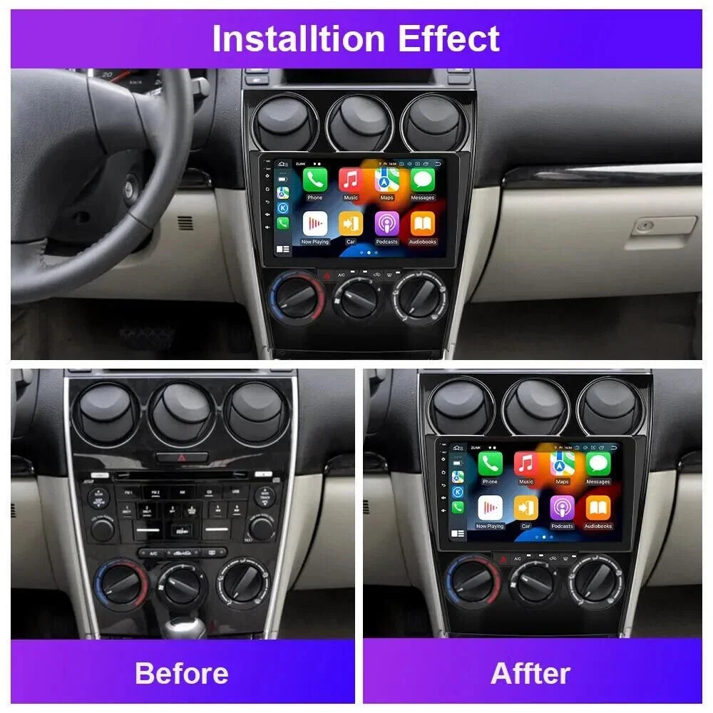 9" 1280*720 IPS For Mazda 6 2004-2015 Android 12.0 2+32GB Car Radio Stereo Player GPS Navi WiFi CarPlay - Exclusive Design