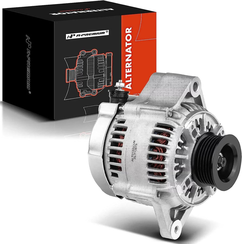 A-Premium Alternator Compatible with Isuzu Trooper 2000-2002 & Acura SLX 1999, V6 3.5L, 90Amp 12Volt CW 6-Groove Clutch Pulley - Exclusive Design