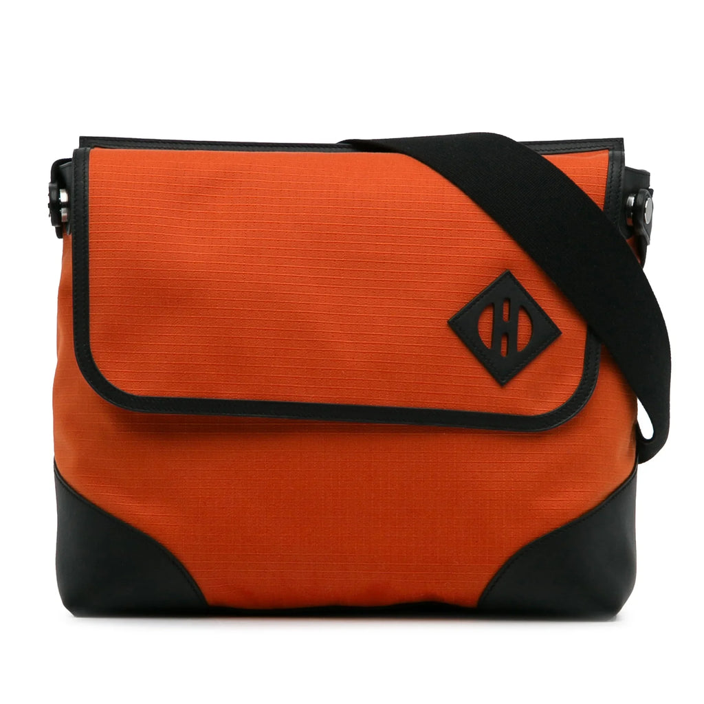 Pre-Owned Authenticated HermÃ¨s Allback Messenger Bag Canvas Fabric Orange Crossbody Bag Unisex (Good) - Exclusive Design