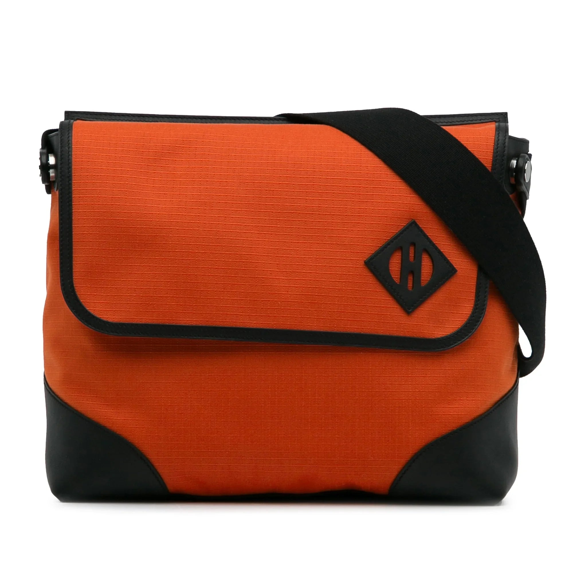 Pre-Owned Authenticated HermÃ¨s Allback Messenger Bag Canvas Fabric Orange Crossbody Bag Unisex (Good) - Exclusive Design