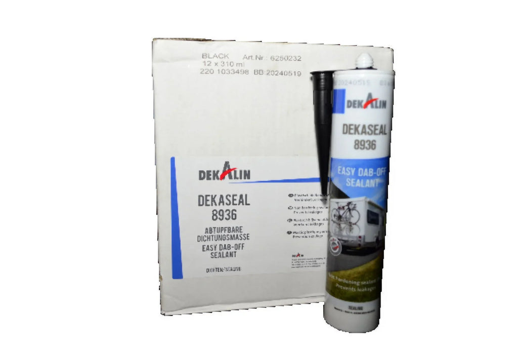 Stylish DEKALIN Dekaseal 8936 2 Pack 310ml Cartridge Plastic-Elastic Black Sealant / Adhesive