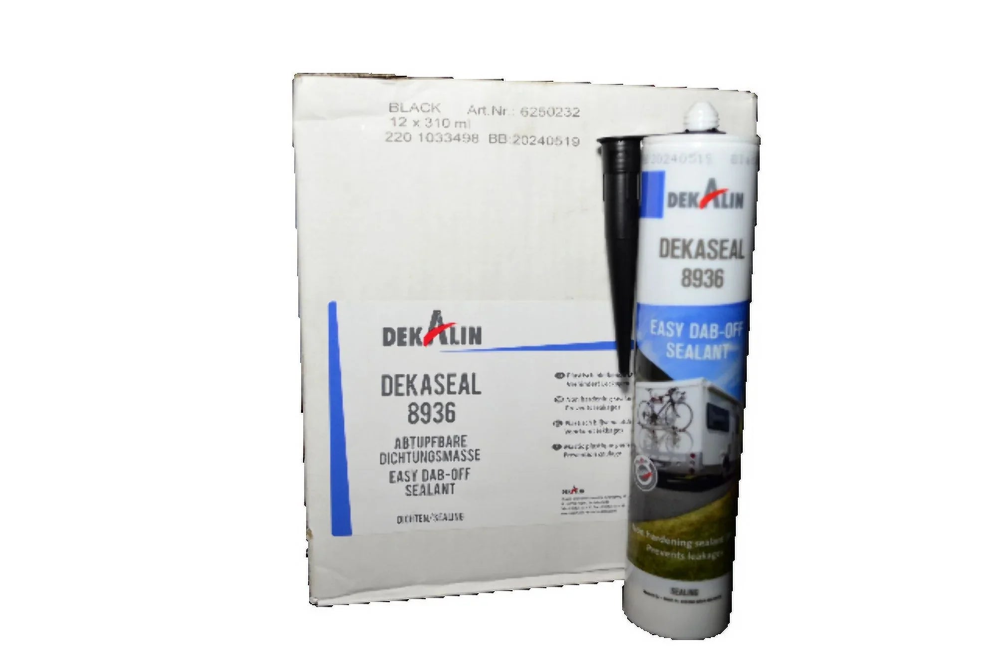 Stylish DEKALIN Dekaseal 8936 2 Pack 310ml Cartridge Plastic-Elastic Black Sealant / Adhesive