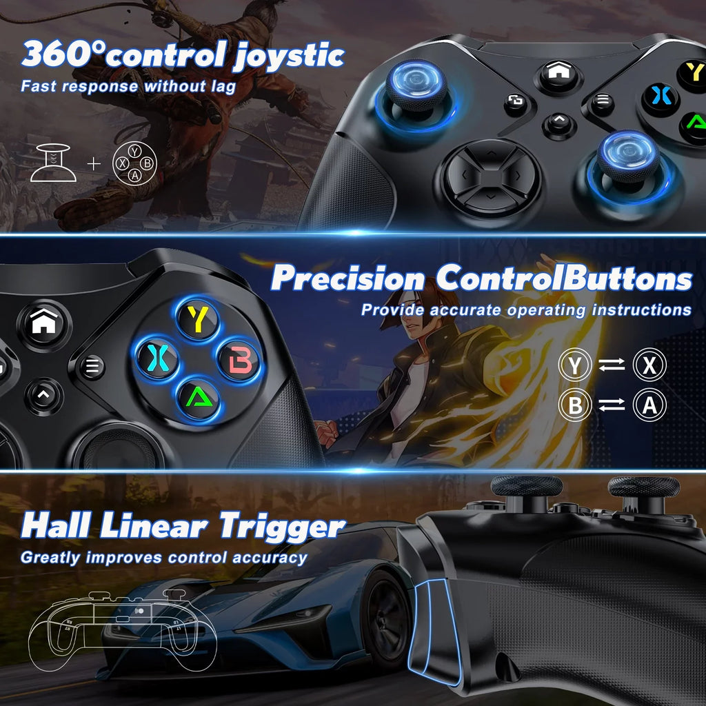 Wireless Xbox Controller for Xbox One X-S/ Xbox Series X-S/ PC, Support Turbo and Macro Function, with Six-Axis Sensor and Dual Vibration