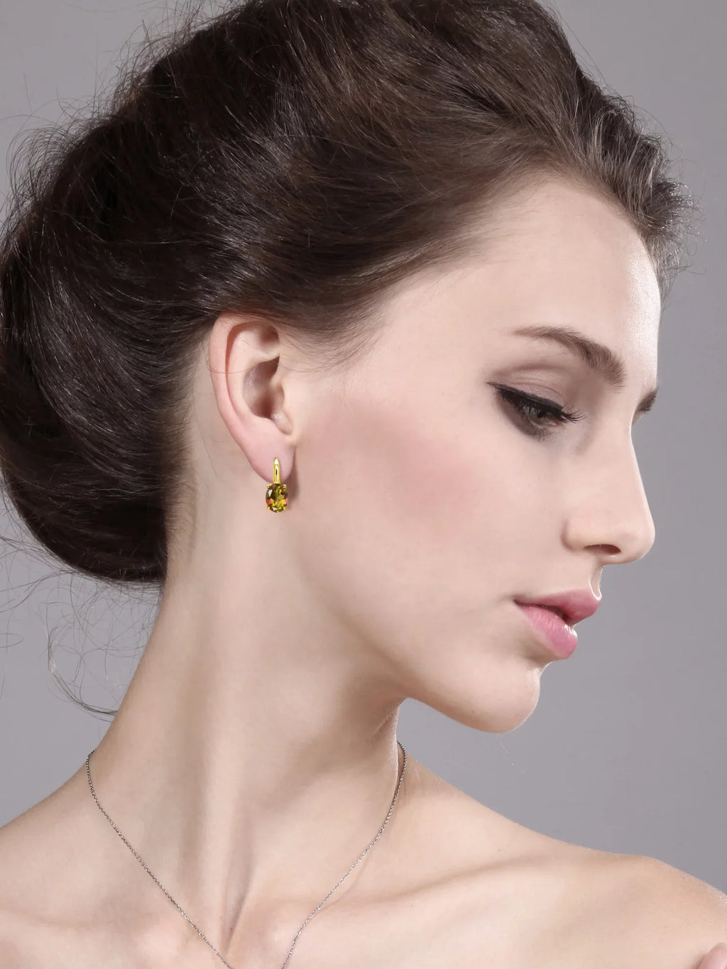 Gem Stone King 9.00 Ct Oval Mango Mystic Topaz 18K Yellow Gold Plated Silver Earrings - Exclusive Design