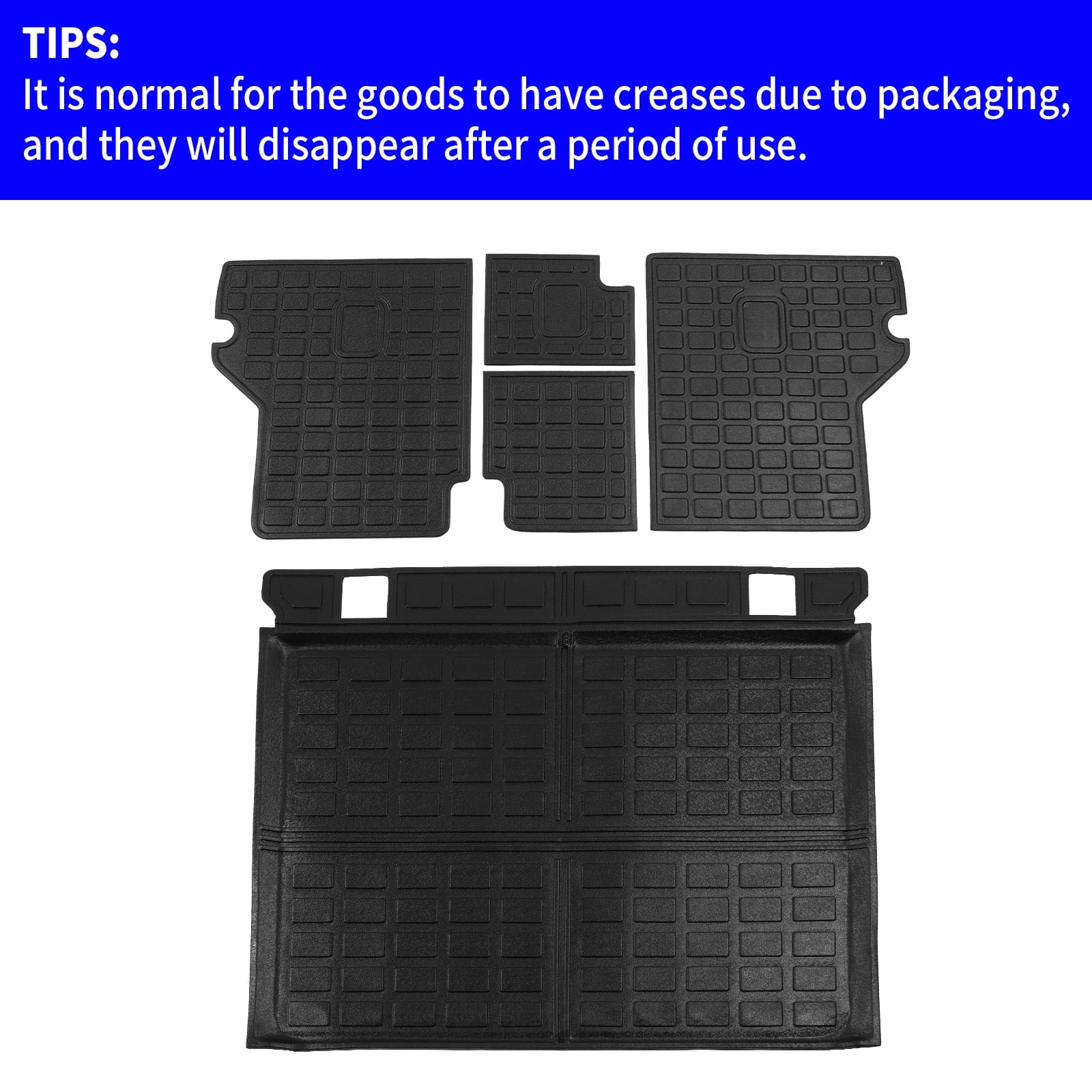Stylish Fit 2010-2023 Toyota 4Runner Trunk Mat Cargo Mat Cargo Liner Back Seat Cover Protector 2022 Toyota 4 Runner Accessories (Trunk Mat + Backrest Mats,Fit Without Sliding Tray)