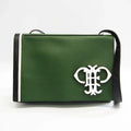 Pre-Owned Emilio Pucci Logo Mark 61BC15 Women,Men Leather Shoulder Bag Black,Green,White (Good)