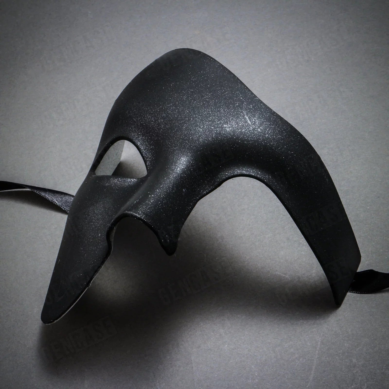 Stylish Plain Black Vintage Phantom Masquerade Mask | Half Face Venetian Halloween Costume