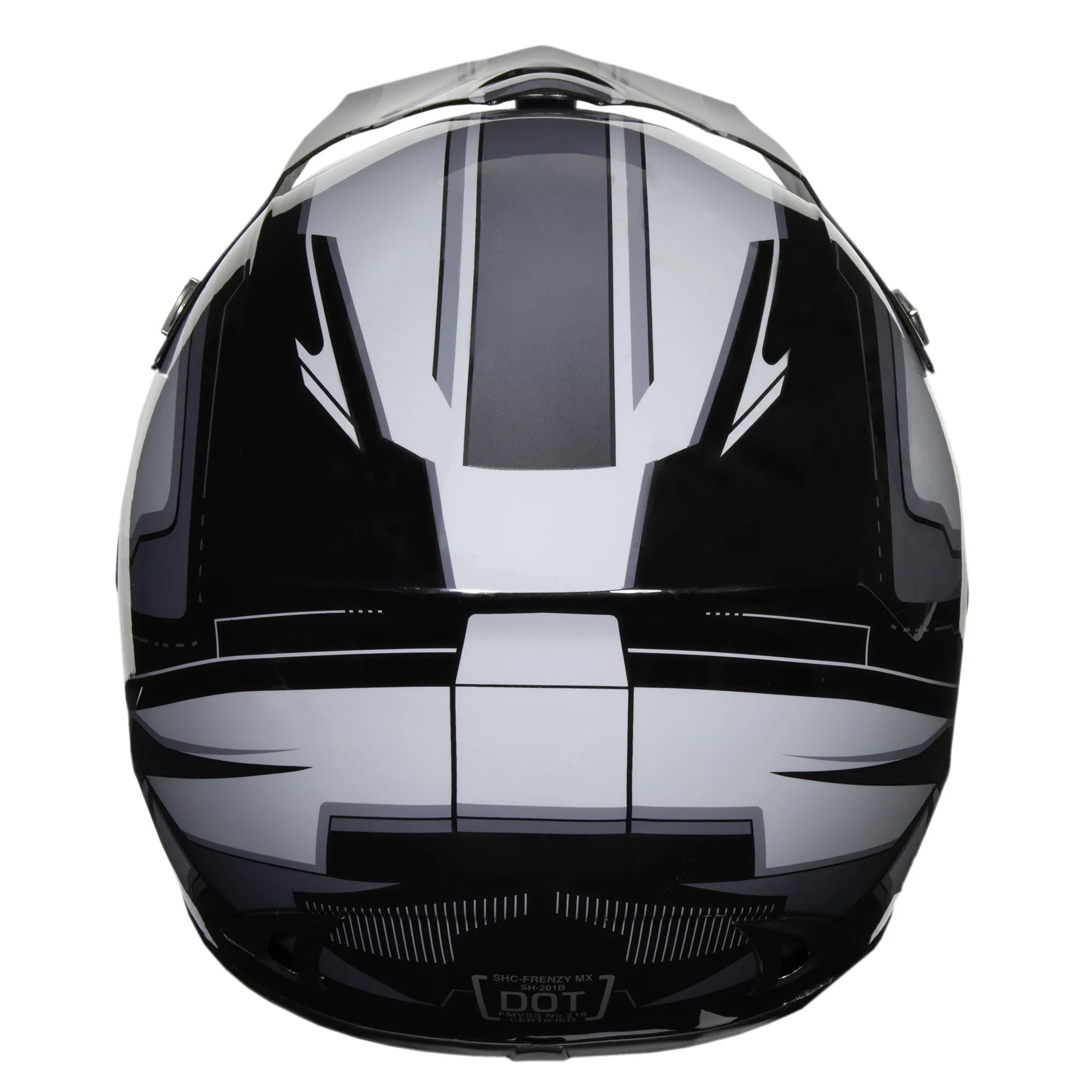 FRENZY Adult MX Helmet, DOT Approved, Black-Grey, XL - Exclusive Design