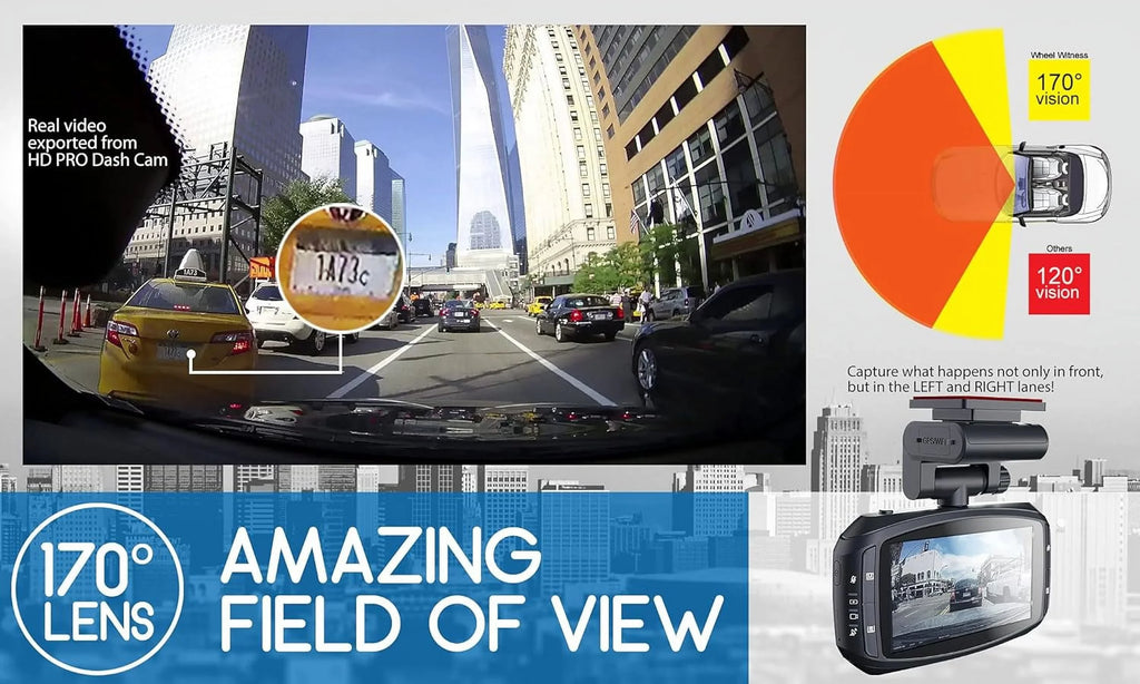 Open Box WheelWitness HD PRO Mark II Sony Starvis Dashboard Camera - BLACK - Exclusive Design