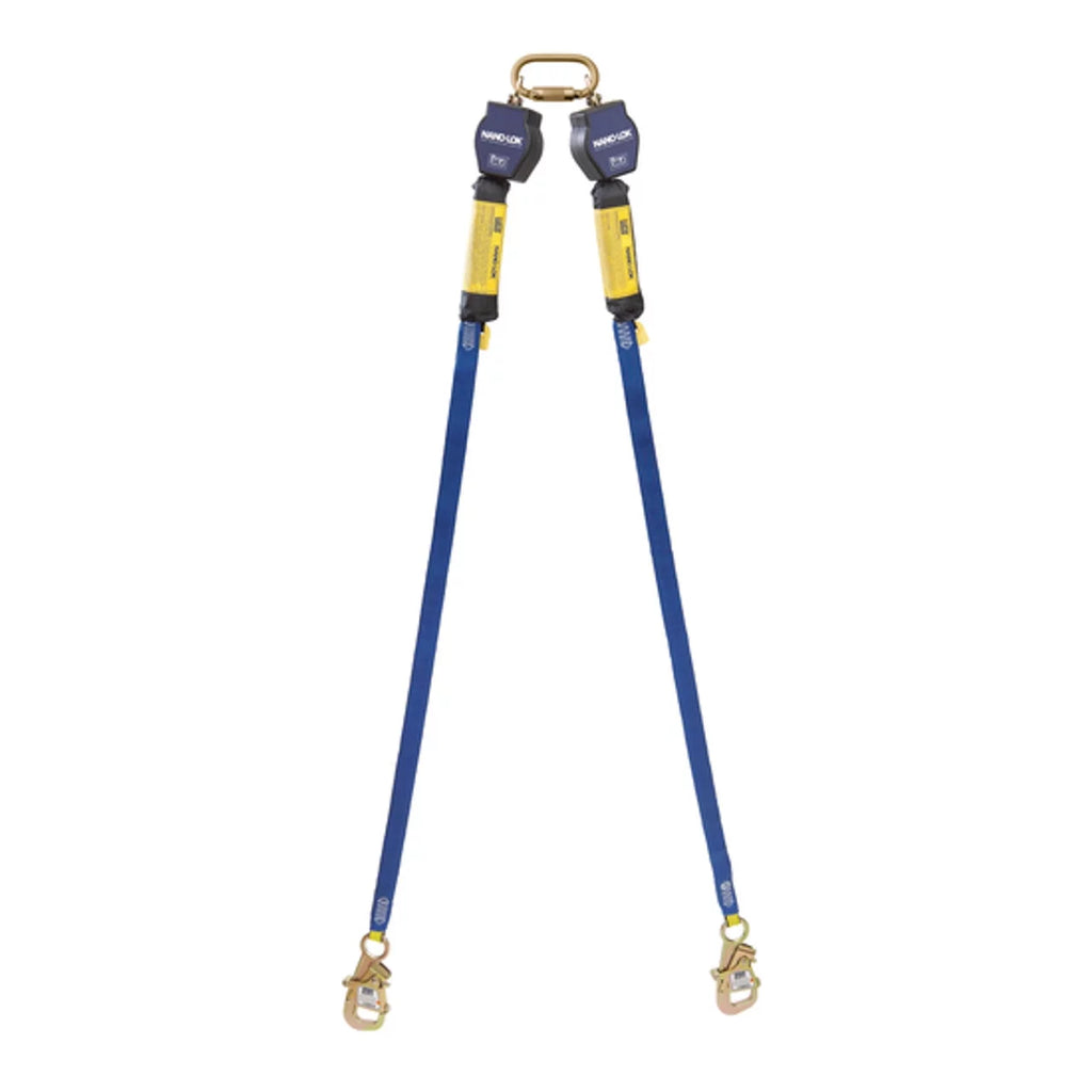 3Mâ¢ DBI-SALAÂ® Nano-Lokâ¢ Tie-Back Twin-Leg Quick Connect Self Retracting Lifeline, Web 3101374, 9 ft. (2.7m)