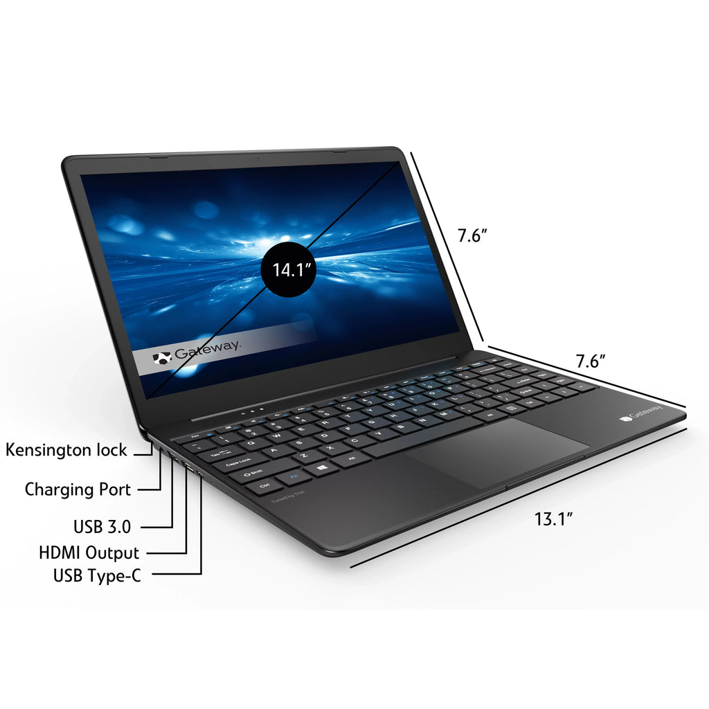 Restored Gateway 14.1" Ultra Slim Notebook, FHD, IntelÂ® Coreâ¢ i5-1135G7, Quad , IntelÂ® IrisÂ® Xe Graphics, 16GB RAM, 512GB SSD, Tuned by THXâ¢, Fingerprint Scanner, 1MP Webcam, HDMI, Windows 10 Home, Black (Refurbished)
