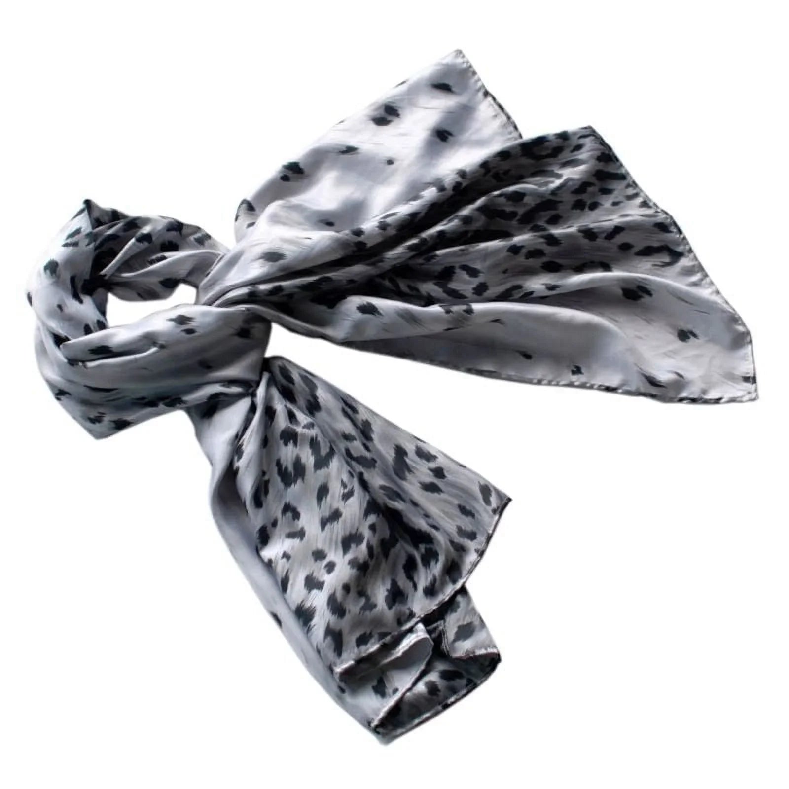 Blancho Silver Leopard Design Elegant Delicately Soft Silk Scarf/Wrap/Shawl(Large) - Exclusive Design