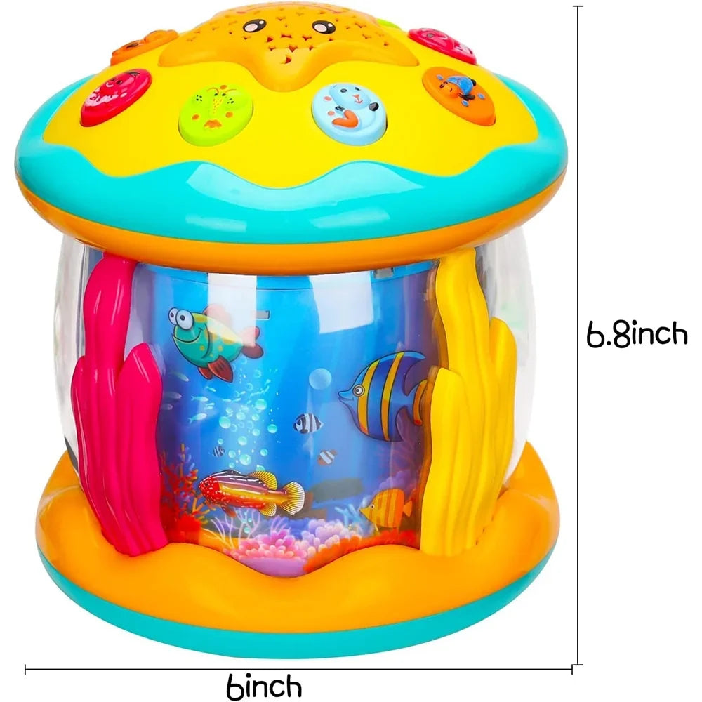 Baby Toys 6 to 12 Months - Musical Learning Infant Toys Ocean Rotating Star Light Projector - Crawling Toys for Baby 6+ Month Years Old Gift - Exclusive Design