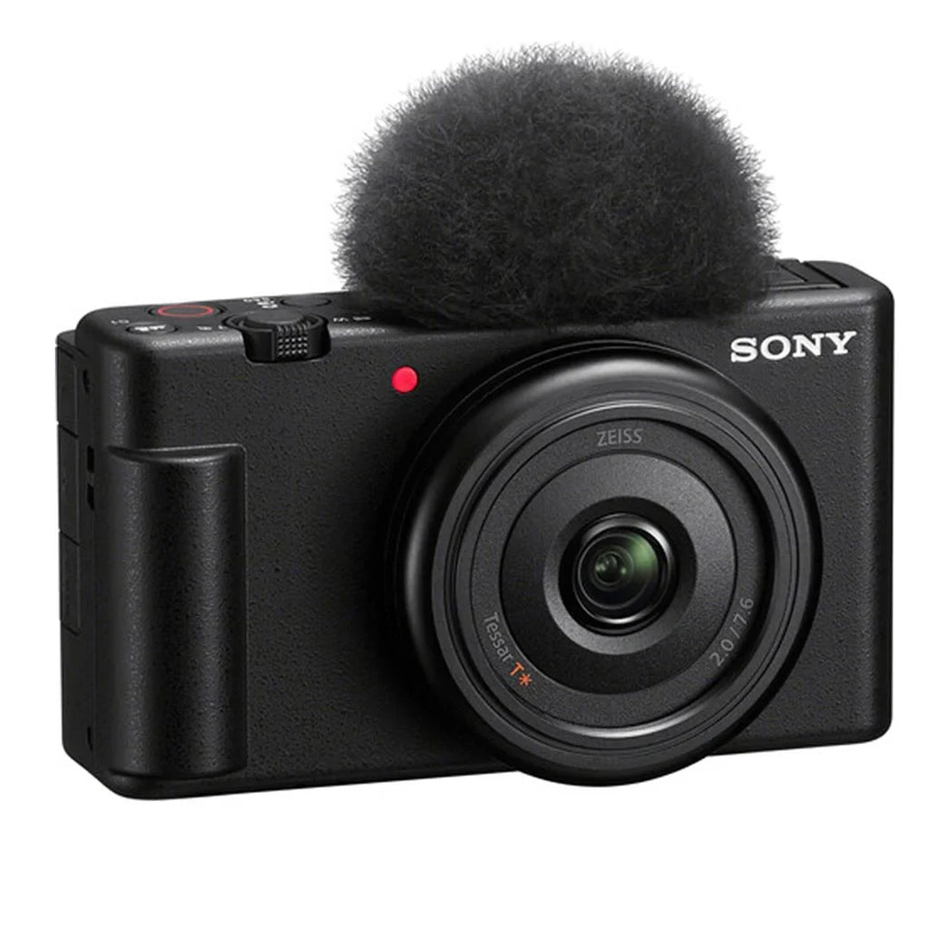 Stylish Sony ZV-1F Vlogging Camera (Black) with SanDisk 64GB Memory Card + ZeeTech Accessory Bundle