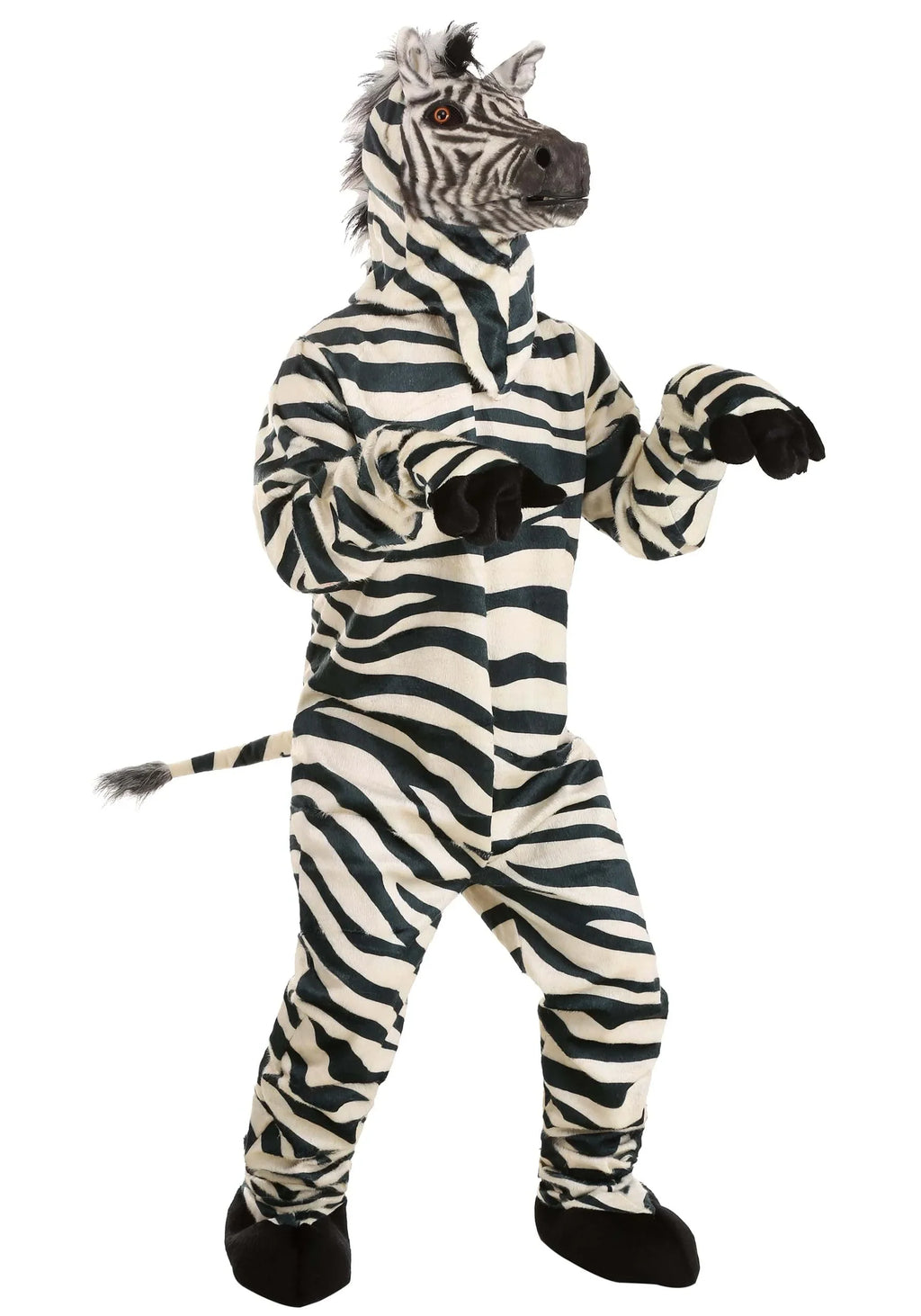 Adult Zebra Suit with Mouth Mover Mask - Exclusive Design