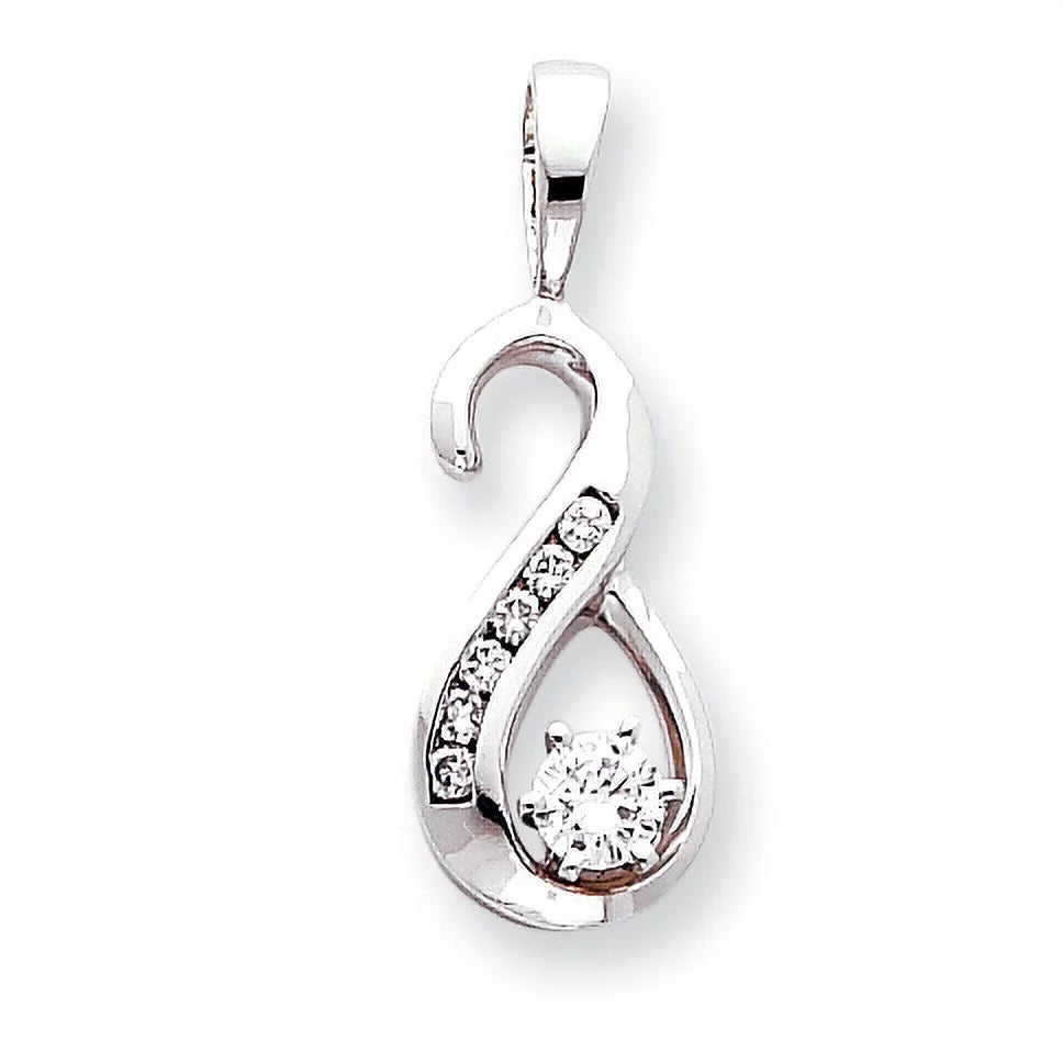 14k White Gold 6-1.9mm AAA Diamond Semi-mount Peg Slide QXSW136AAA