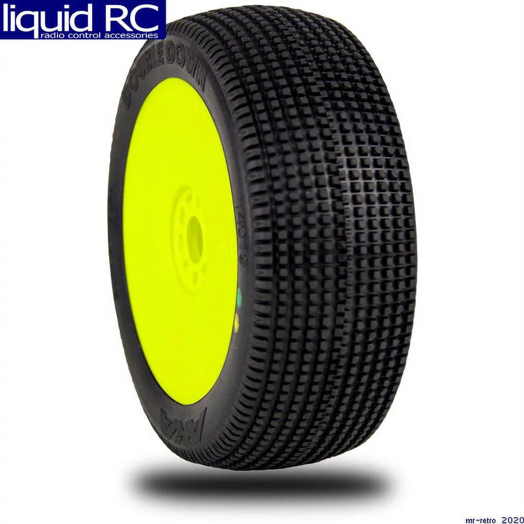 Stylish AKA Racing 14019QRY 1:8 Buggy Double Down Soft Evo Mounted Yellow wheels and tir