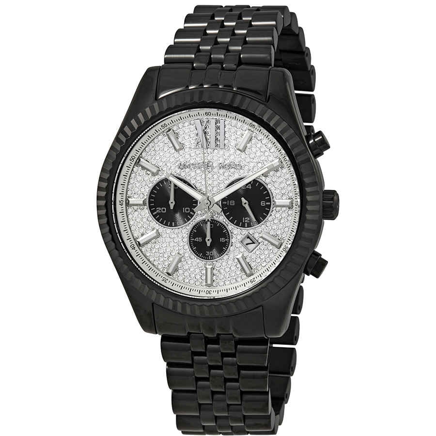 Stylish Michael Kors Lexington Chronograph Quartz Crystal Paved Dial Men's Watch MK8605