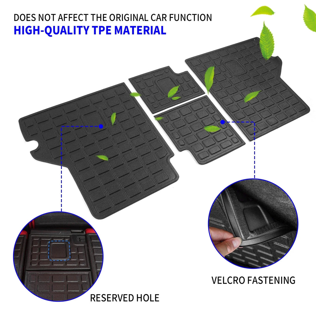 Stylish Fit 2010-2023 Toyota 4Runner Trunk Mat Cargo Mat Cargo Liner Back Seat Cover Protector 2022 Toyota 4 Runner Accessories (Trunk Mat + Backrest Mats,Fit Without Sliding Tray)