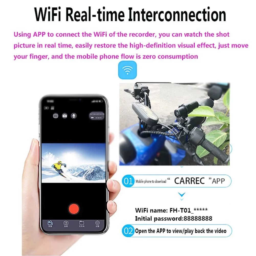 Stylish Cycling Recorder,Cam W1f1 Bike Camera Cam Dvr Video Cam Camera 1080p Camera Bike Bike Motorbike Helmet Camera Cam Wifi Bike Wifi Siuke Buzhi 1080p Wifi Siuke Motorbike 1080p Waterproof