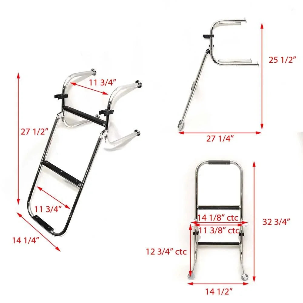 Challenger Boat Transom Ladder 01-11-41-0002A | 3 Step 27 1/2 Inch - Exclusive Design