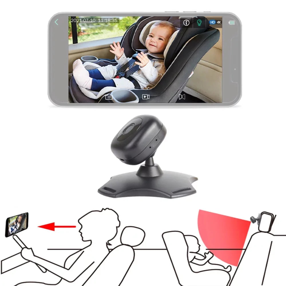 ammoon WiFi Baby Car Monitor Camera, Wireless Monitor for Rear Facing Seat, Night Vision, 360Â° Rotation