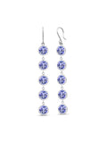 Gem Stone King 9.00 Ct Round Blue Tanzanite 925 Sterling Silver Earrings - Exclusive Design