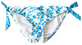 Athena Women's Hybrid Retro Floral Print Tie Side Bikini Swim Bottom Turquoise/White - Exclusive Design