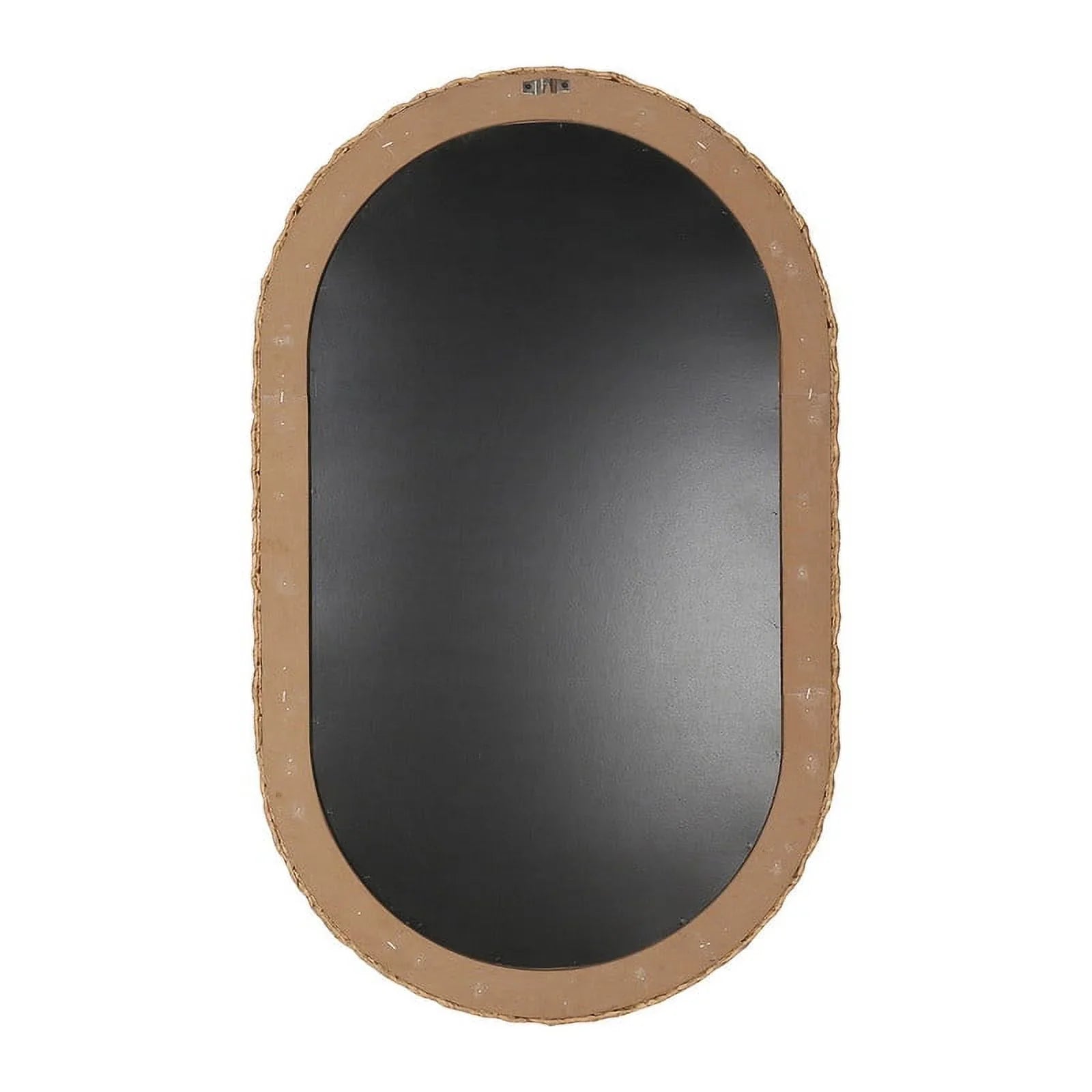 Oasis Grass Oval Rattan Woven Boho Wall Mirror - Exclusive Design
