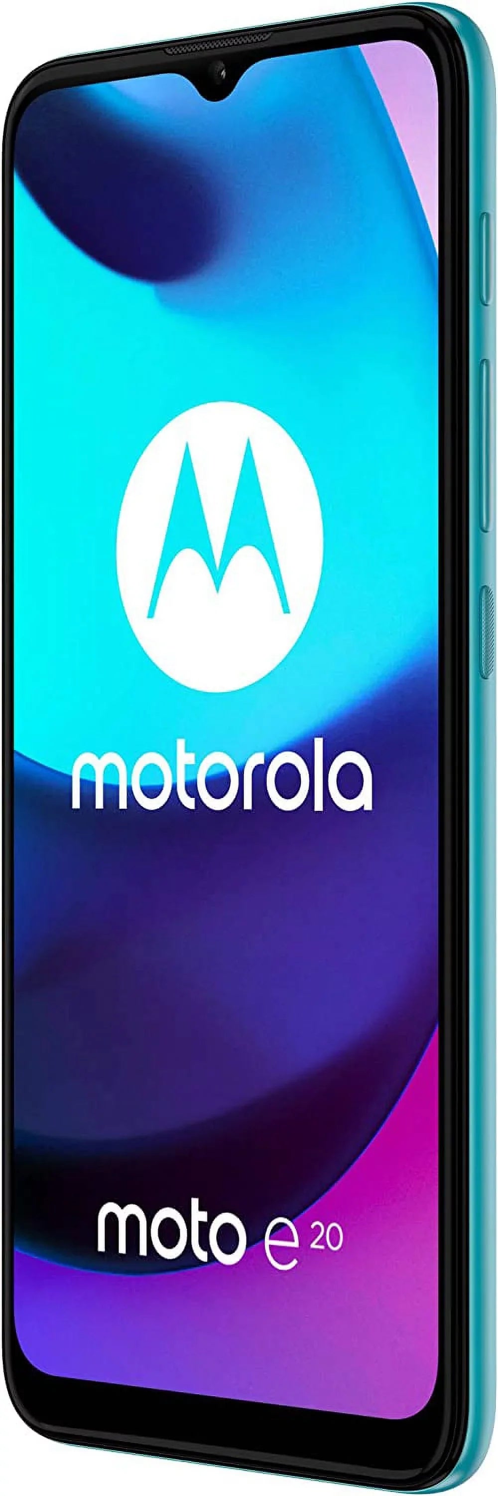 Moto E20 2021 (32GB+2GB) 4G LTE 6.5" Dual SIM GSM Unlocked International Model XT2155 Dual Camera (NOT Verizon Boost Sprint At&T Cricket) (Coastal Blue) - Exclusive Design