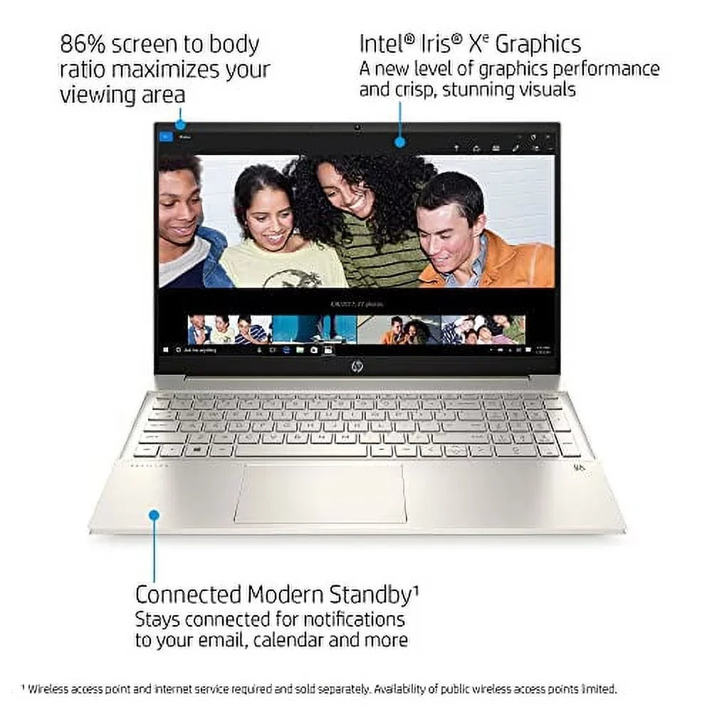 2022 Pavilion 15.6" FHD Touchscreen Laptop 11th Gen i7-1165G7 16GB DDR4 512GB NVMe SSD Iris Xe Graphics HDMI USB-C WiFi-6 Bluetooth Backlit Keyboard Windows 10 Home w/ RATZK 32GB USB - Exclusive Design